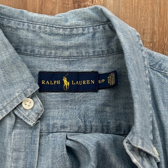 Mens polo button up jean shirt - Picture 3 of 4